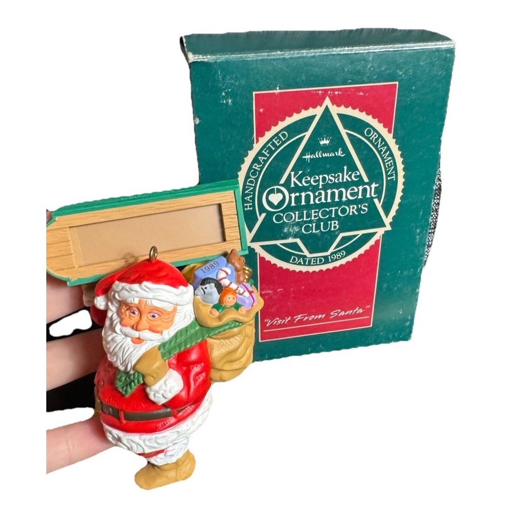 VISIT FROM SANTA 1989 HALLMARK KEEPSAKE ORNAMENT Can Personalize